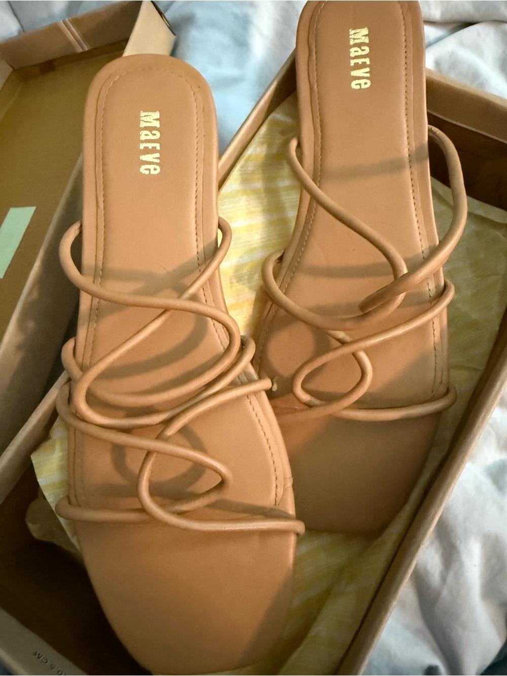 NIB Anthropologie Maeve Tan Strappy Flat Sandal 8